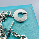 Tiffany & Co. 925 Silver 1837 Toggle 7.5" Bracelet Unisex (box, pouch, ribbon)