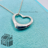 Tiffany & Co. 925 Silver Vintage Peretti MEDIUM Open Heart 16" Necklace (pouch)
