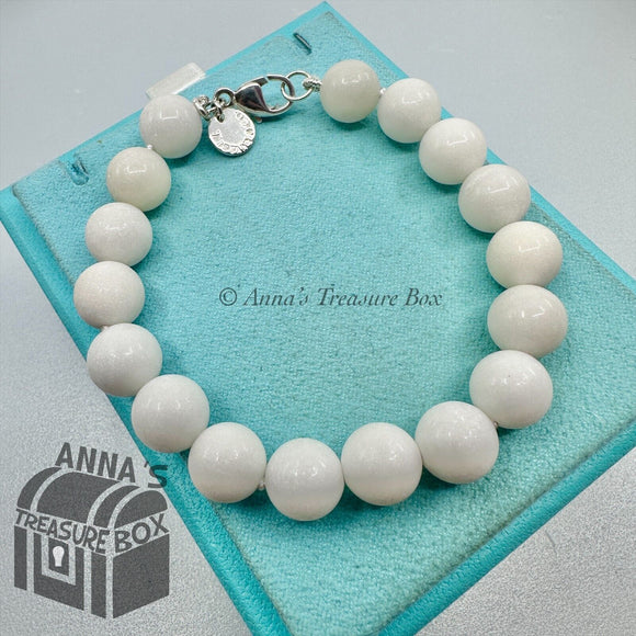 Tiffany & Co. 925 Silver Ziegfeld 10mm White Dolomite 7.5