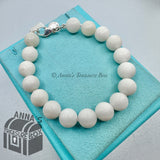 Tiffany & Co. 925 Silver Ziegfeld 10mm White Dolomite 7.5" Bracelet (bx, pch,rbn