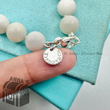 Tiffany & Co. 925 Silver Ziegfeld 10mm White Dolomite 7.5" Bracelet (bx, pch,rbn