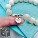 Tiffany & Co. 925 Silver Ziegfeld 10mm White Dolomite 7.5" Bracelet (bx, pch,rbn
