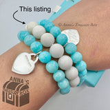 Tiffany & Co. 925 Silver Ziegfeld 10mm White Dolomite 7.5" Bracelet (bx, pch,rbn