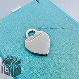 Tiffany & Co. 925 Silver MOM Heart Tag Charm (box, pouch, ribbon)