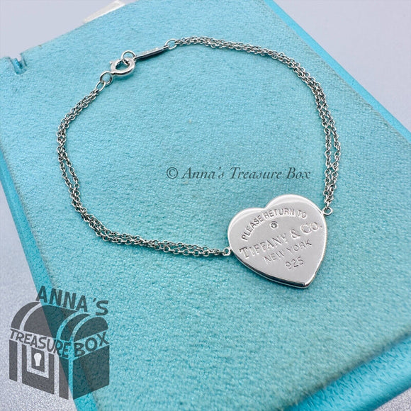 Tiffany & Co. 925 Silver RTT Diamond Double Chain 6.25 Tiffany & Co. 925 Silver RTT Diamond Double Chain 6.25