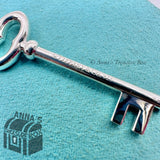 Tiffany & Co 925 Silver XL 2.25" Oval Skeleton Key Charm Pendant (pouch)