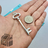 Tiffany & Co 925 Silver XL 2.25" Oval Skeleton Key Charm Pendant (pouch)