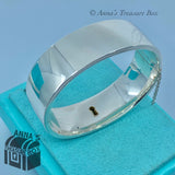 Tiffany & Co. 925 Silver 18K Gold Love Lock Hinge 7" Bangle (Box, Pouch, Ribbon)