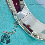 Tiffany & Co. 925 Silver 18K Gold Love Lock Hinge 7" Bangle (Box, Pouch, Ribbon)