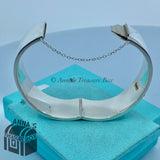 Tiffany & Co. 925 Silver 18K Gold Love Lock Hinge 7" Bangle (Box, Pouch, Ribbon)