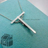 Tiffany & Co. 925 Silver Elsa Peretti 27mm Crucifix Cross 16” Necklace (pouch)