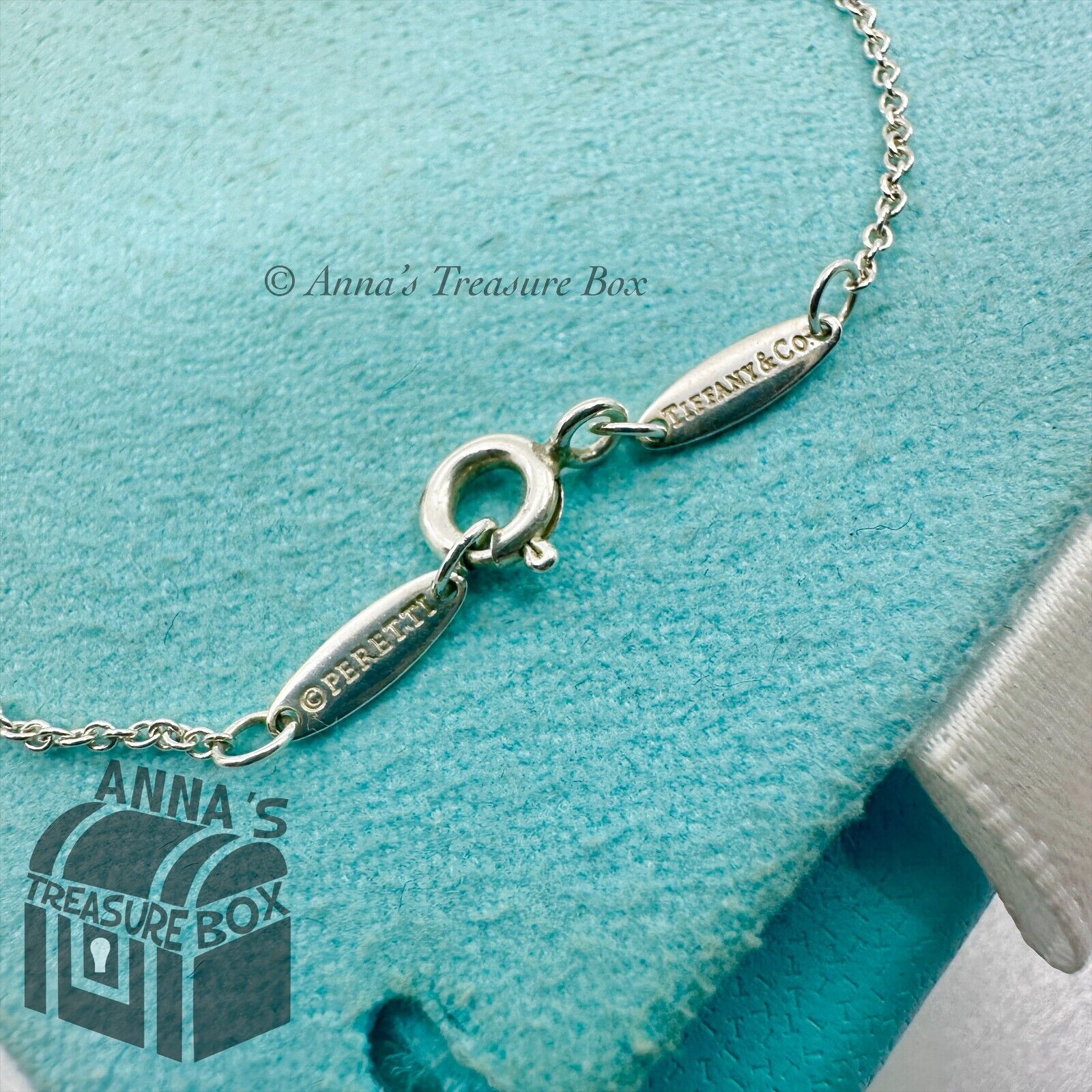 Tiffany & Co. 925 Silver Peretti Color by the Yard Black Jade 7.25