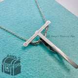 Tiffany & Co. 925 Silver Elsa Peretti 27mm Crucifix Cross 16” Necklace (pouch)