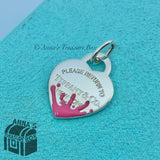 Tiffany & Co. 925 Silver MED Pink Splash RTT Heart Charm Pendant (pouch)
