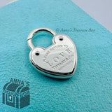 Please Return to Tiffany & Co. 925 Silver LOVE Heart Padlock Lock Charm Pendant