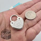 Please Return to Tiffany & Co. 925 Silver LOVE Heart Padlock Lock Charm Pendant