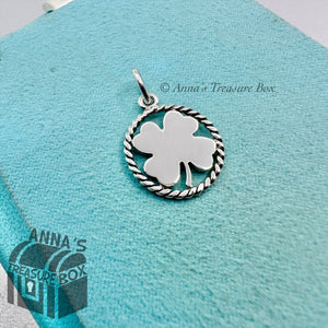 Tiffany & Co. 925 Silver Twist Clover Leaf Charm Pendant (box)