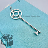 Tiffany & Co. 925 Silver Large 2.25" Atlas Key Charm Pendant Numeral Tag (box)