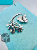 Tiffany & Co. 925 Silver 18k RTT Love Bug Flower Cluster Ring Size 7 (boxset)