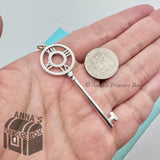 Tiffany & Co. 925 Silver Large 2.25" Atlas Key Charm Pendant Numeral Tag (box)