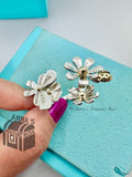 Tiffany & Co. 925 Silver 18k RTT Love Bug Flower Cluster Ring Size 7 (boxset)