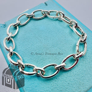 Tiffany & Co. 925 Silver Oval Clasping Link 7.25" Bracelet (box)