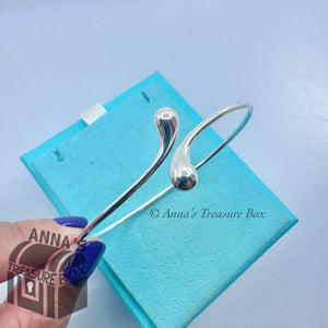 Tiffany & Co. 925 Silver Elsa Peretti Silver Teardrop 7.5" Bangle Bracelet (box)