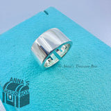 Tiffany & Co. 925 Silver T Cutout Stencil Ring Band Sz. 6 (box, pouch, rbbn)