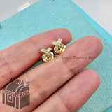 Tiffany  & Co. 18K Yellow Gold Diamond X Cross Stitch Kiss Stud Earring (pouch)
