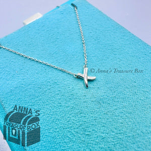 Tiffany & Co. 925 Silver Mini X Kiss Pendant Picasso 17" Necklace (pouch)