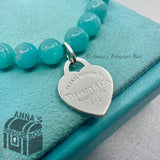 Tiffany & Co. 925 Silver 8mm Amazonite Bead 8" Bracelet (pouch)