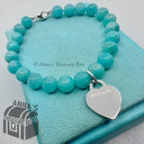 Tiffany & Co. 925 Silver 8mm Amazonite Bead 8" Bracelet (pouch)