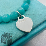 Tiffany & Co. 925 Silver 8mm Amazonite Bead 8" Bracelet (pouch)