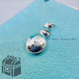 Tiffany & Co. 925 Silver Blue Enamel Snowman Charm Pendant (box, pouch, ribbon)