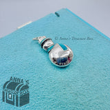 Tiffany & Co. 925 Silver Blue Enamel Snowman Charm Pendant (box, pouch, ribbon)