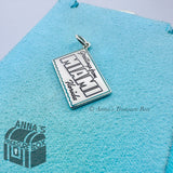 Tiffany & Co. 925 Silver Blue Enamel Miami Postcard Charm (box, pouch, ribbon)