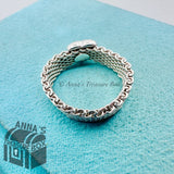 Tiffany & Co. 925 Silver Mesh Heart Ring Sz. 9.5 (pouch)