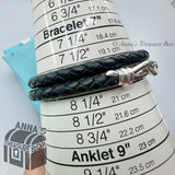 Tiffany & Co. 925 Silver LARGE Picasso Braided Black Double Wrap Bracelet (pch)