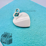 Tiffany & Co. 925 Silver Engraved 'J' Heart Tag Charm Pendant