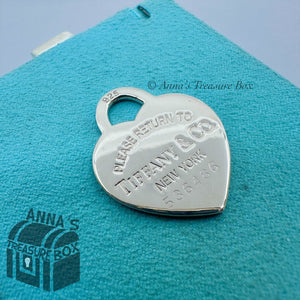 Return To Tiffany & Co. 925 Silver Heart Tag Large Pendant Charm (Pouch)