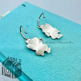 Tiffany & Co. 925 Silver Frank Gehry Matte Equus Leaves Dangle Earrings (pouch)