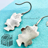 Tiffany & Co. 925 Silver Frank Gehry Matte Equus Leaves Dangle Earrings (pouch)