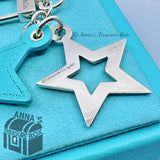 Tiffany & Co. 925 Silver And Blue Leather Star Key Holder Keychain (bx, pch, rbn