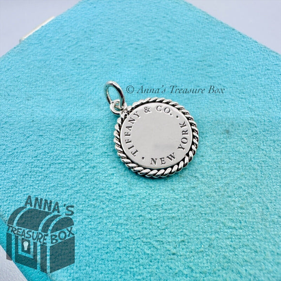 Tiffany & Co. 925 Silver Twist Round Circle Charm Pendant (box)