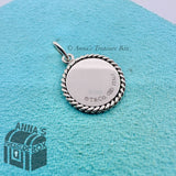 Tiffany & Co. 925 Silver Twist Round Circle Charm Pendant (box)