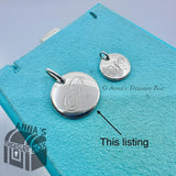 Tiffany & Co. 925 Silver LARGE Notes Letter Initial A Round Disc Charm (pouch)