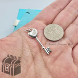 Tiffany & Co. 925 Silver Mini Diamond Heart Key Charm Pendant (pouch)