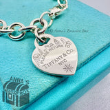 Tiffany & Co. 925 Silver Holiday Heart Tag 7.5" Bracelet (pouch)