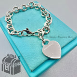 Tiffany & Co. 925 Silver Holiday Heart Tag 7.5" Bracelet (pouch)
