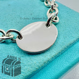 Tiffany & Co. 925 Silver Vintage RTT Oval Tag 7.5" Bracelet (pouch)